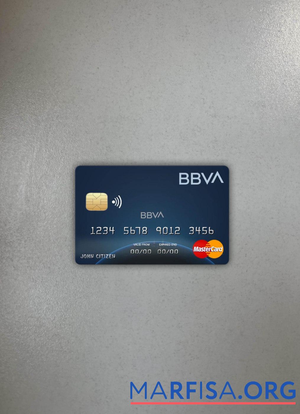 Printable Colombia BBVA bank mastercard photolook front sample